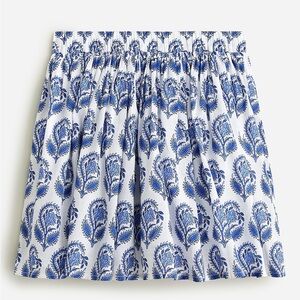 Girls J.Crew Crewcuts pull-on 100% sustainable cotton skirt in blue floral 12
